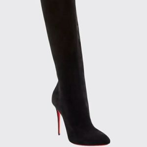Louboutin Eloise Over-The-Knee Red Sole Boots